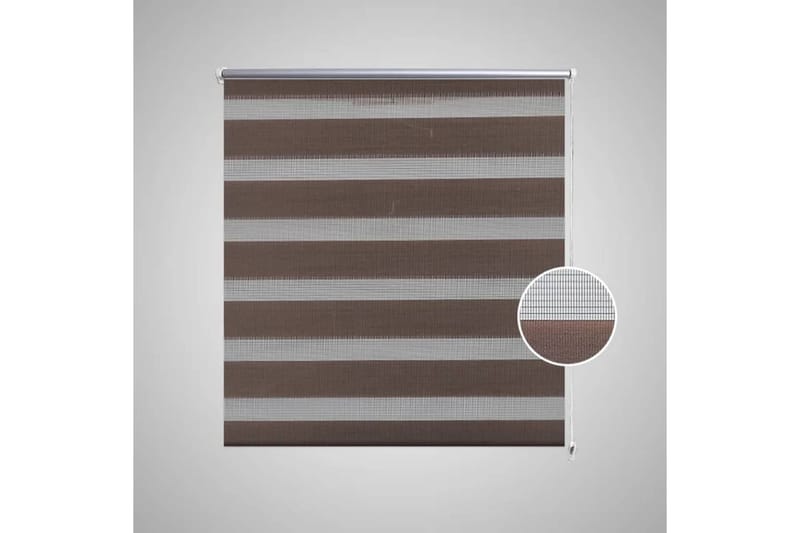 Rullgardin randig brun 140x175 cm transparent - Brun - Textil & mattor - Gardiner - Rullgardin