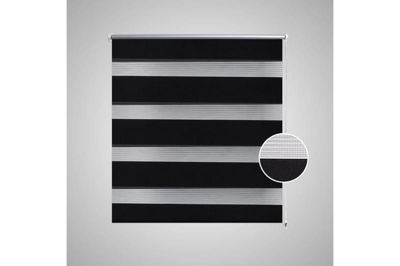 Rullgardin randig svart 90x150 cm transparent - Svart - Rullgardin
