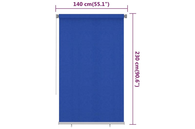 Rullgardin utomhus 140x230 cm blå HDPE - Blå - Textil & mattor - Gardiner - Rullgardin