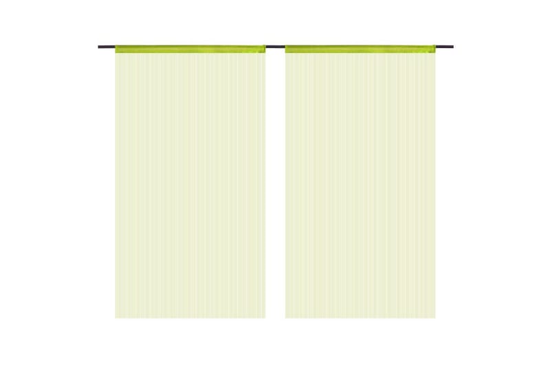 Trådgardiner 2 st 100x250 cm grön - Grön - Panelgardin