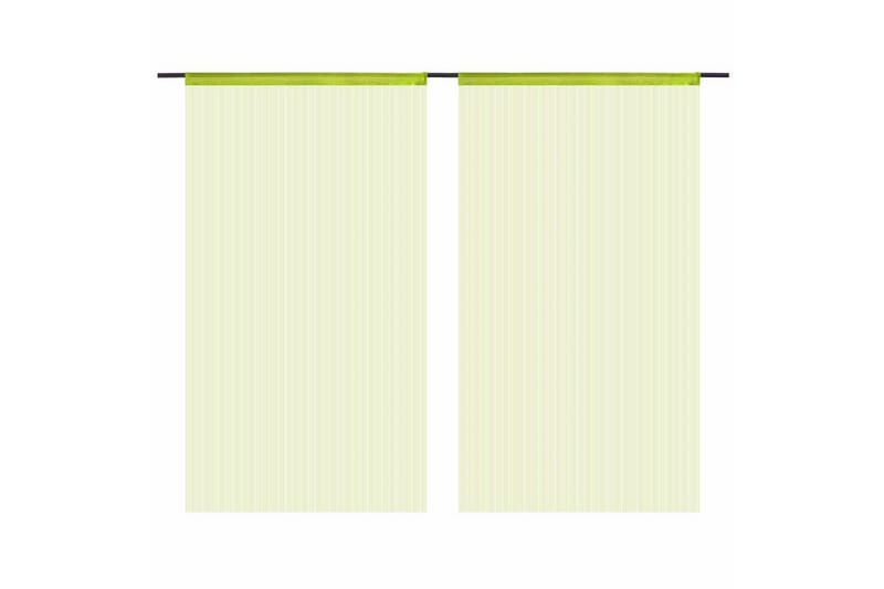 Trådgardiner 2 st 140x250 cm grön - Grön - Panelgardin