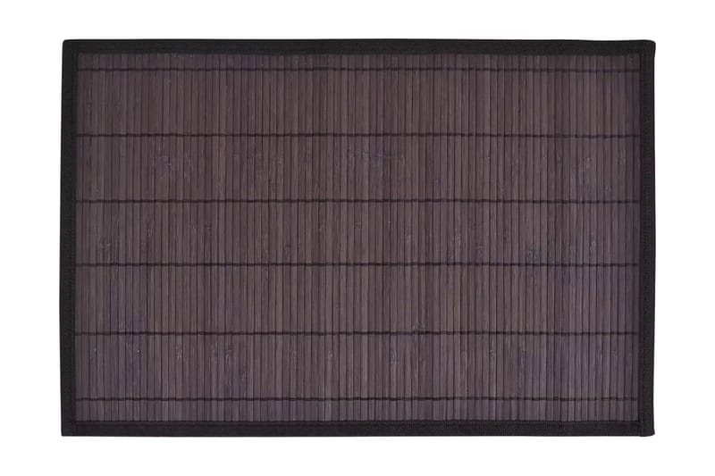 6 Bordstabletter i bambu 30x45 cm mörkbrun - Natur/Mörkbrun - Bordstabletter - Kökstextilier
