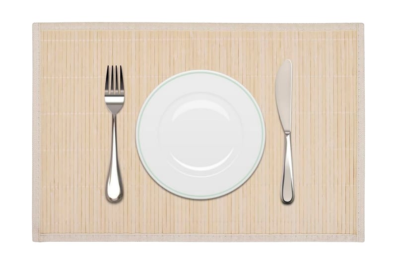 6 Bordstabletter i bambu 30x45 cm naturfärg - Beige - Textil & mattor - Kökstextilier