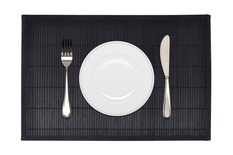 6 Bordstabletter i bambu 30x45 cm svart - Svart - Textil & mattor - Kökstextilier