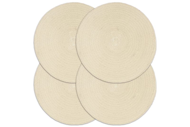 Bordstabletter 4 st naturlig 38 cm rund bomull - Natur/Brun - Textil & mattor - Kökstextilier