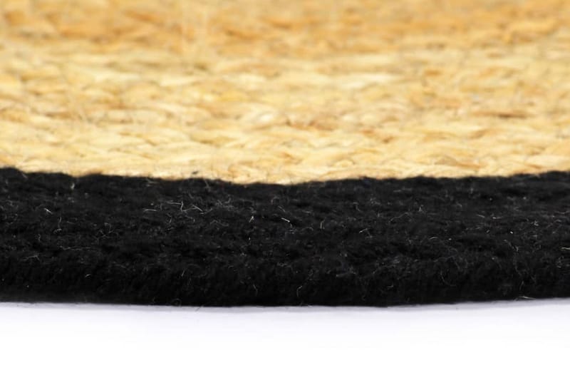 Bordstabletter 4 st naturlig och svart 38 cm jute och bomull - Natur/Svart - Textil & mattor - Kökstextilier