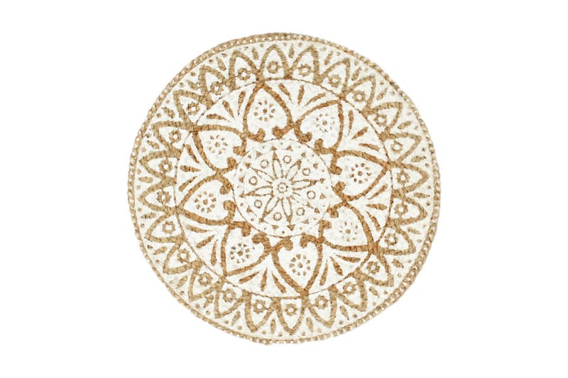 Bordstabletter 4 st vit 38 cm rund jute - Vit - Textil & mattor - Kökstextilier