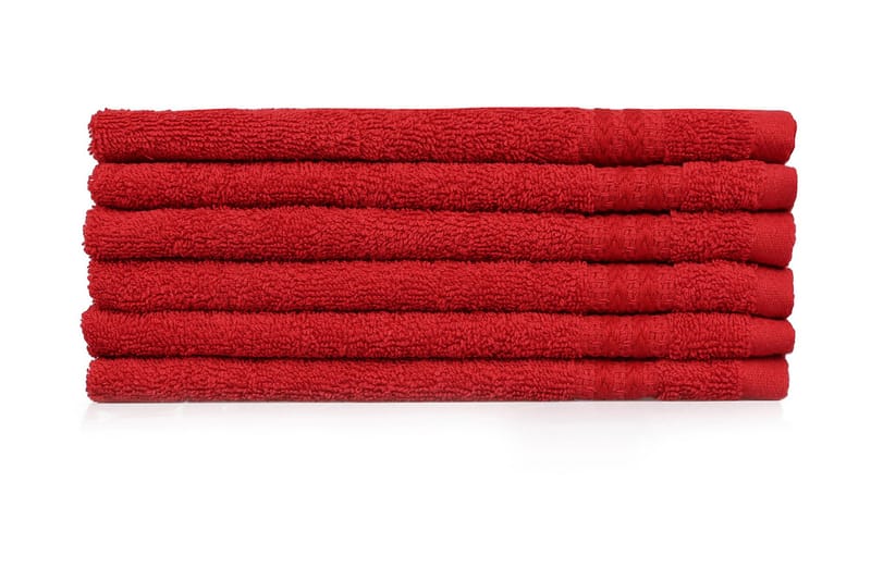 Hobby Handduk 30x50 cm 6-pack - Röd - Textil & mattor - Badrumstextilier - Handduk