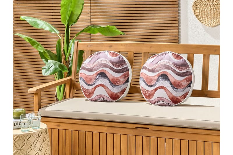 Cannole Utomhuskudde 40 cm Rund - Brun/Vit/Svart - Textil & mattor - Filtar, kuddar & plädar - Utekudde