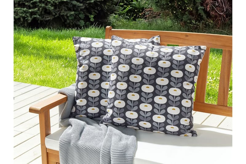 Corsano Utomhuskudde 45x45 cm 2 st - Grå/Vit - Textil & mattor - Filtar, kuddar & plädar - Utekudde