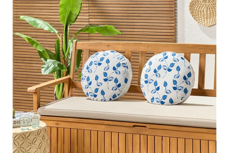 Fasano Utomhuskudde 40 cm Rund - Vit/Blå - Textil & mattor - Filtar, kuddar & plädar - Utekudde