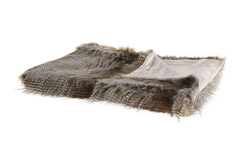 Asdad Pläd 150x200 cm Tvåsidig, Brun/Vit