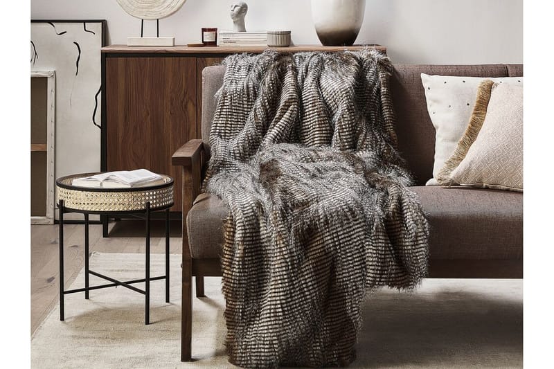 Asdad Pläd 150x200 cm Tvåsidig - Brun/Vit - Textil & mattor - Filtar, kuddar & plädar - Filtar & plädar