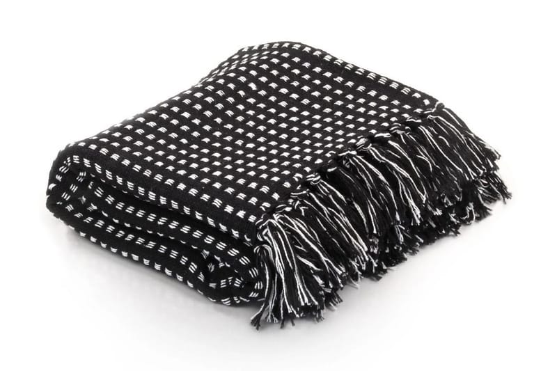 Filt bomull fyrkanter 160x210 cm svart - Svart - Textil & mattor - Filtar, kuddar & plädar - Filtar & plädar