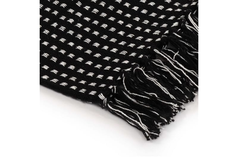 Filt bomull fyrkanter 160x210 cm svart - Svart - Textil & mattor - Filtar, kuddar & plädar - Filtar & plädar