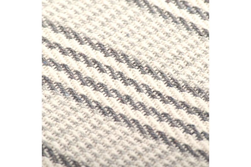 Filt bomull ränder 125x150 cm grå och vit - Grå/Vit - Textil & mattor - Filtar, kuddar & plädar - Filtar & plädar