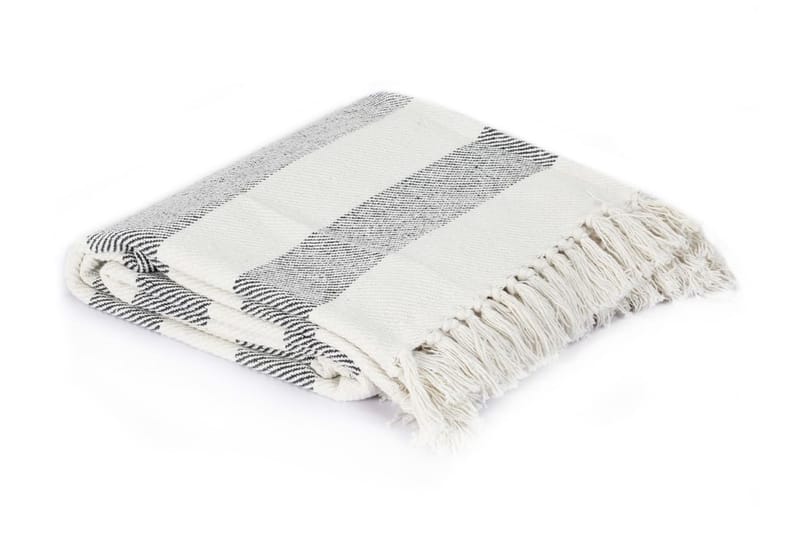 Filt bomull randig 220x250 cm antracit - Antracit/Vit - Textil & mattor - Filtar, kuddar & plädar - Filtar & plädar