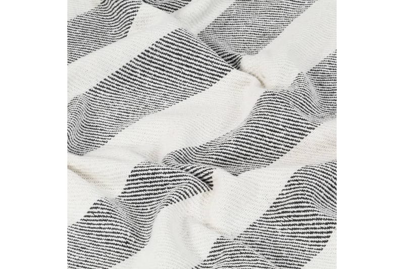 Filt bomull randig 220x250 cm antracit - Antracit/Vit - Textil & mattor - Filtar, kuddar & plädar - Filtar & plädar