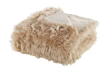 Pläd 200 x 220 cm ljusbrun DELICE - Brun - Textil & mattor - Filtar, kuddar & plädar - Filtar & plädar