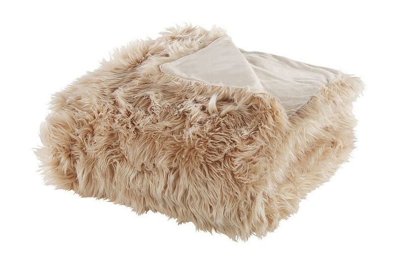 Pläd 200 x 220 cm ljusbrun DELICE - Brun - Textil & mattor - Filtar, kuddar & plädar - Filtar & plädar