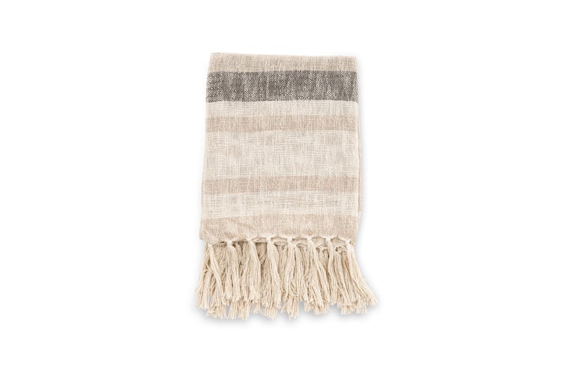 Sandy Pläd 130x170 cm - Offwhite/Mörkgrön/Beige - Textil & mattor - Filtar, kuddar & plädar - Filtar & plädar