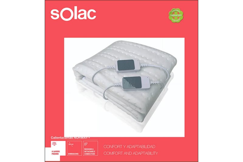 SOLAC Värmemadrass Norway+ 120W - Värmefilt - Smärtlindring - Värmetäcke - Filtar & plädar - Sängvärmare