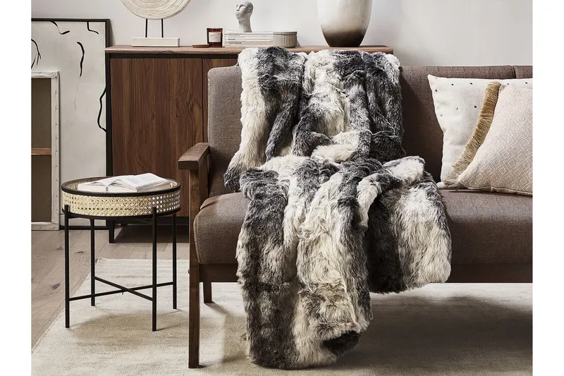 Tazart Pläd 150x200 cm Tvåsidig - Grå/Vit - Textil & mattor - Filtar, kuddar & plädar - Filtar & plädar
