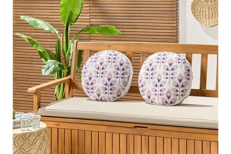 Latiano Utomhuskudde 40 cm Rund 2 st - Beige/Rosa - Textil & mattor - Filtar, kuddar & plädar - Utekudde