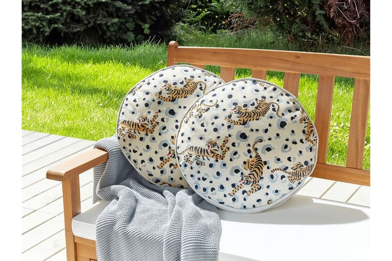 Matino Utomhuskudde 40 cm Rund 2 st - Beige/Blå/Brun - Textil & mattor - Filtar, kuddar & plädar - Utekudde