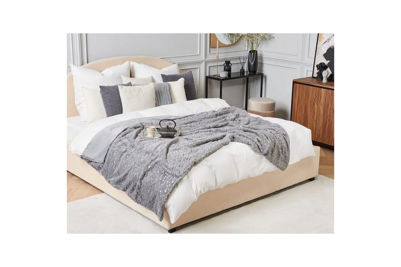 Pläd Alazeya Grå/guld, 150x200 cm - Grå/guld, 150x200 cm - Textil & mattor - Filtar, kuddar & plädar - Filtar & plädar