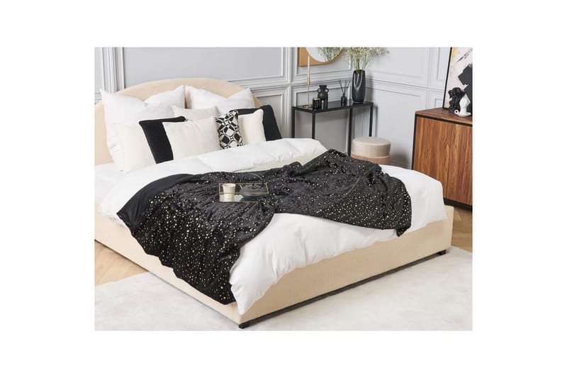 Pläd Alazeya Svart/guld, 130x180 cm - Svart/guld, 130x180 cm - Textil & mattor - Filtar, kuddar & plädar - Filtar & plädar
