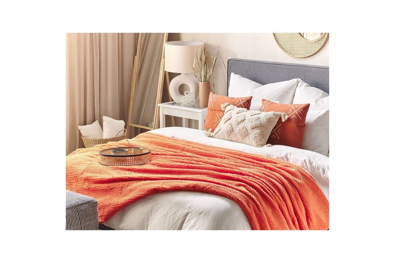 Pläd Bjas Orange, 150x200 cm - Orange, 150x200 cm - Textil & mattor - Filtar, kuddar & plädar - Filtar & plädar