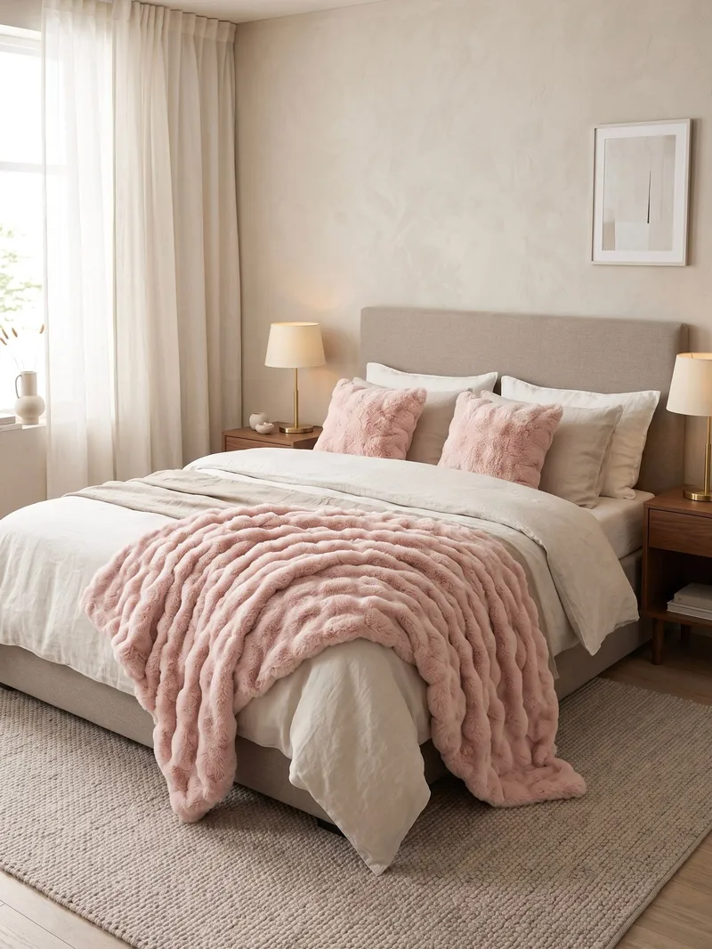 Pläd Bubble 130x170 cm - Rosa - Textil & mattor - Filtar, kuddar & plädar - Filtar & plädar