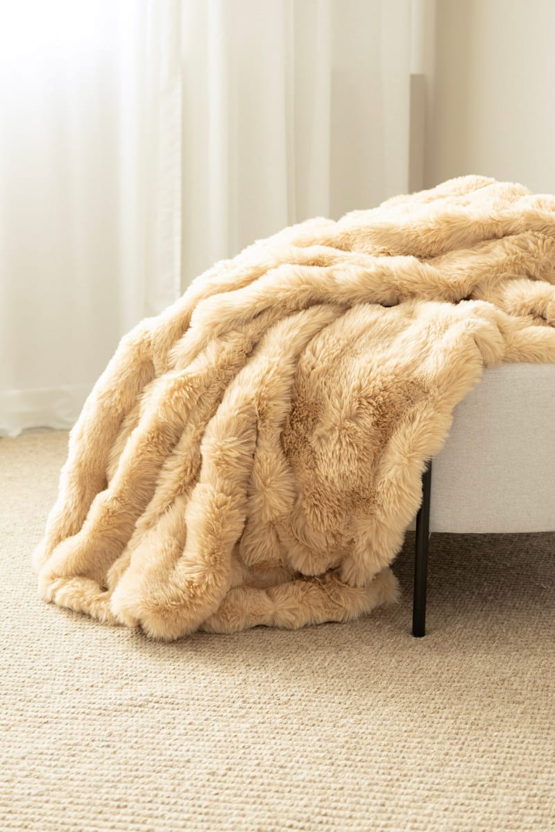 Pläd Bubble 150x220 cm - Caramell - Textil & mattor - Filtar, kuddar & plädar - Filtar & plädar