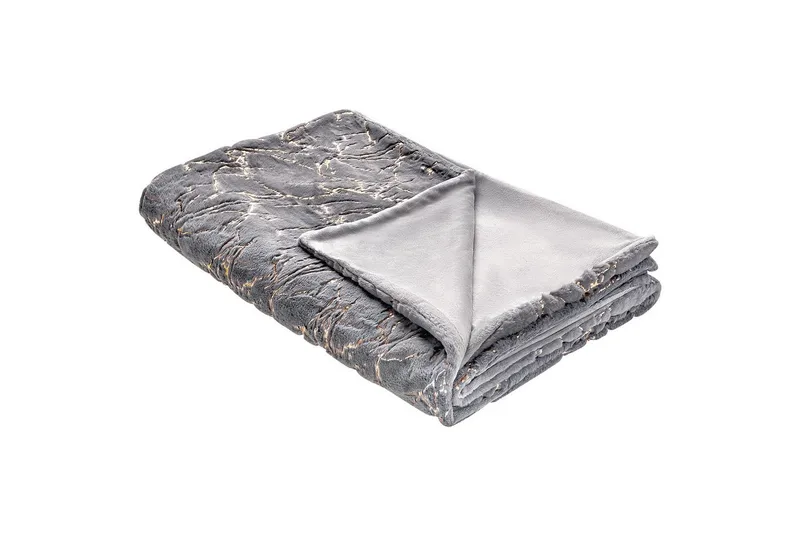 Pläd Godavari Grå/guld, 130x180 cm - Grå/guld, 130x180 cm - Textil & mattor - Filtar, kuddar & plädar - Filtar & plädar