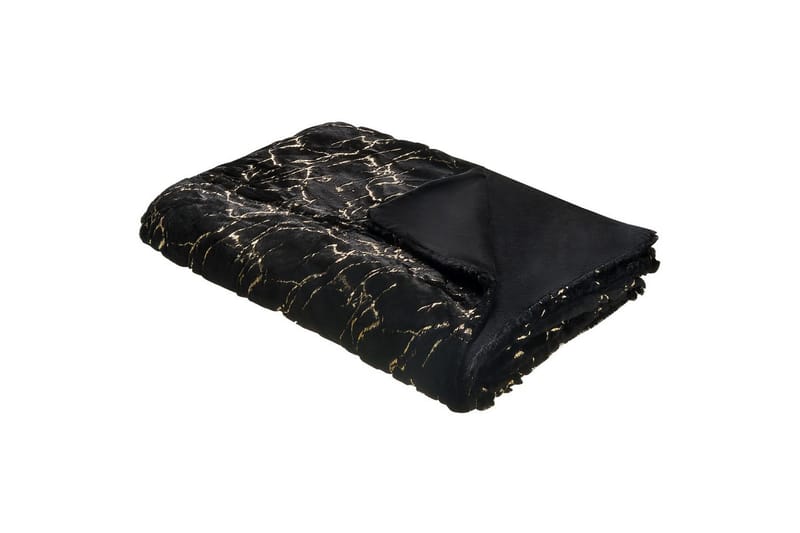 Pläd Godavari Svart/guld, 130x180 cm - Svart/guld, 130x180 cm - Textil & mattor - Filtar, kuddar & plädar - Filtar & plädar