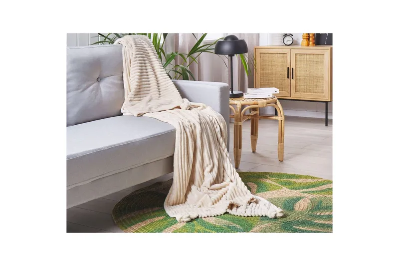 Pläd Kaweri Beige - Beige - Textil & mattor - Filtar, kuddar & plädar - Filtar & plädar