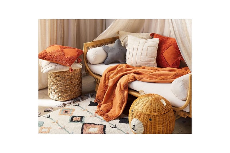 Pläd Khari Orange - Orange - Textil & mattor - Filtar, kuddar & plädar - Filtar & plädar