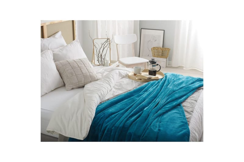 Pläd Saitler Blå, 200x220 cm - Blå, 200x220 cm - Textil & mattor - Filtar, kuddar & plädar - Filtar & plädar