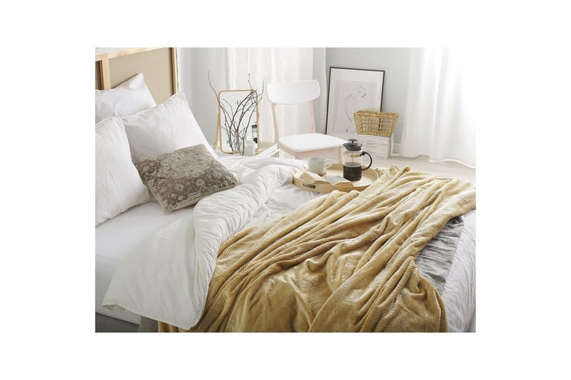 Pläd Saitler Gul, 200x220 cm - Gul, 200x220 cm - Textil & mattor - Filtar, kuddar & plädar - Filtar & plädar