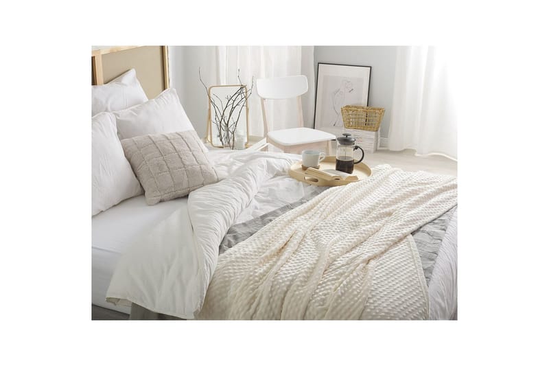 Pläd Samur Vit, 150x200 cm - Vit, 150x200 cm - Textil & mattor - Filtar, kuddar & plädar - Filtar & plädar