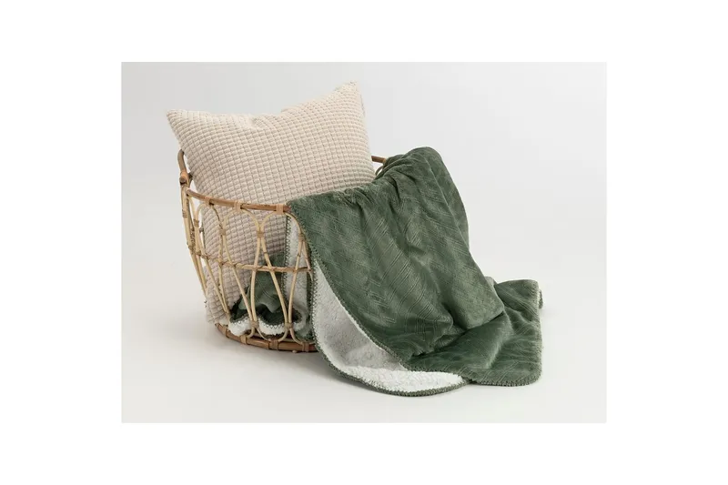 Pläd Sherpa 130 x 170 cm - Grön - Textil & mattor - Filtar, kuddar & plädar - Filtar & plädar