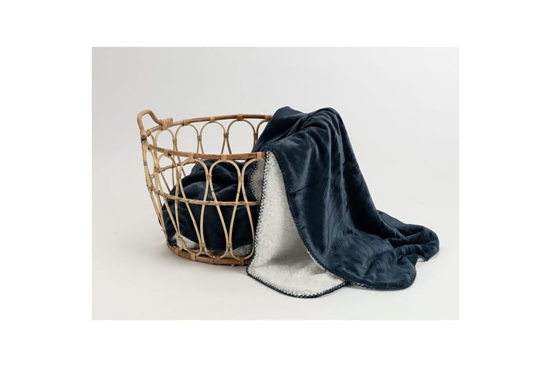 Pläd Sherpa 130 x 170 cm - Marinblå - Textil & mattor - Filtar, kuddar & plädar - Filtar & plädar