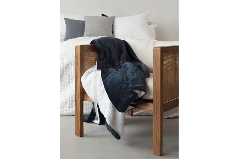 Pläd Sherpa 130 x 170 cm - Marinblå - Textil & mattor - Filtar, kuddar & plädar - Filtar & plädar