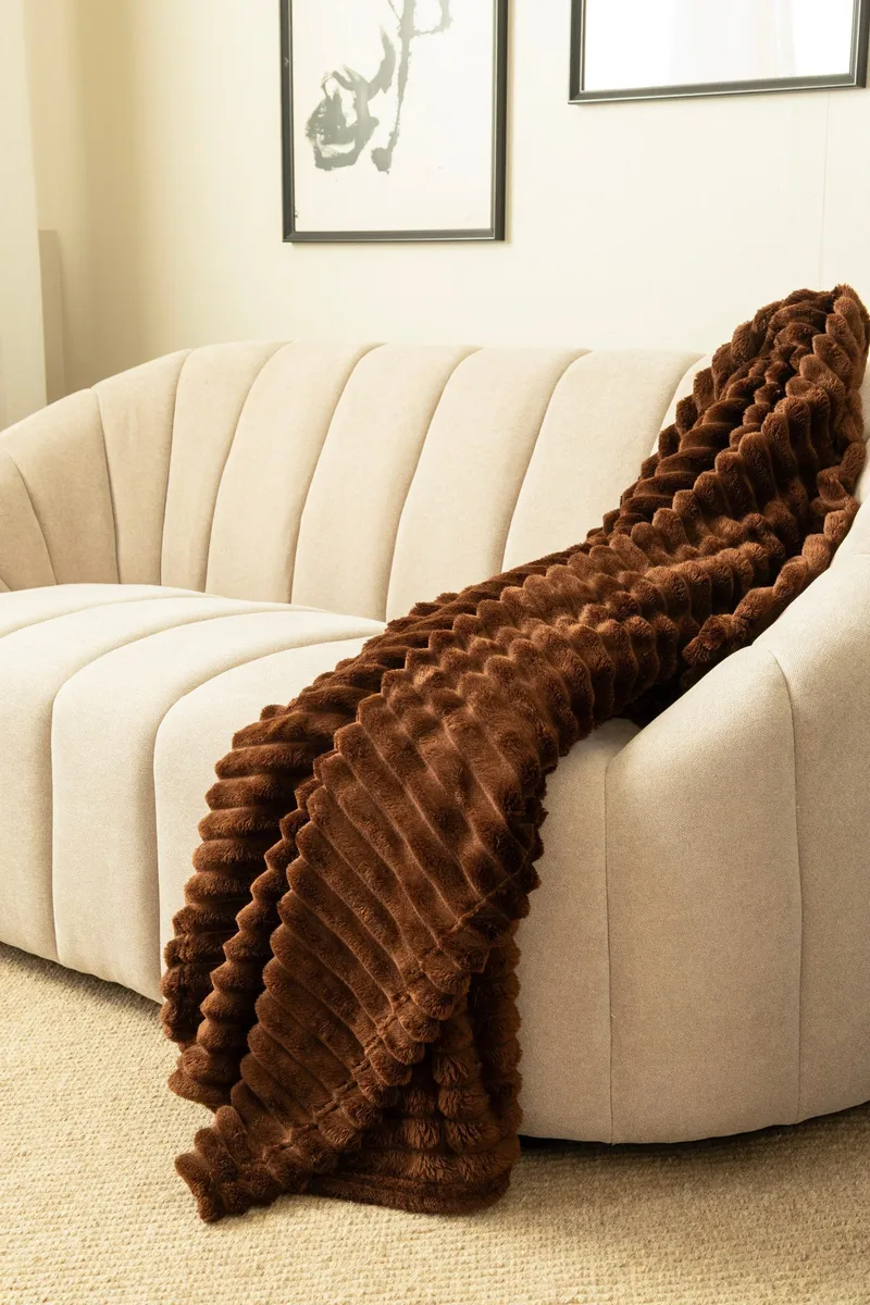 Pläd Stripe 130x170 cm - Brun - Textil & mattor - Filtar, kuddar & plädar - Filtar & plädar