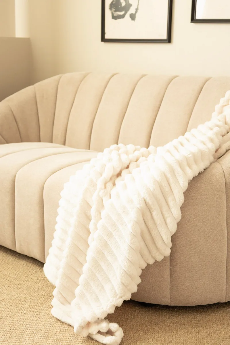 Pläd Stripe 130x170 cm - Crème - Textil & mattor - Filtar, kuddar & plädar - Filtar & plädar