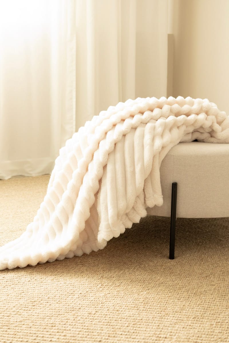 Pläd Stripe 130x170 cm - Crème - Textil & mattor - Filtar, kuddar & plädar - Filtar & plädar