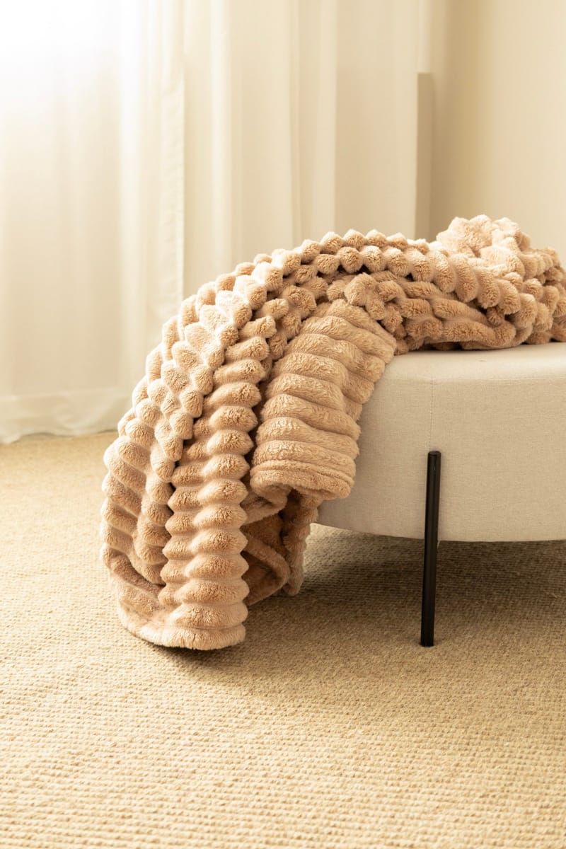 Pläd Stripe 130x170 cm - Karamell - Textil & mattor - Filtar, kuddar & plädar - Filtar & plädar