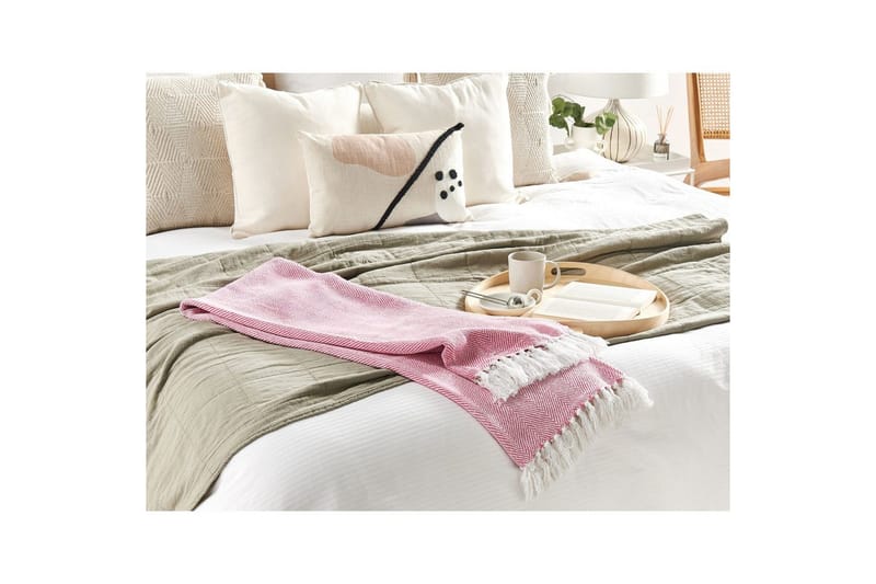 Pläd Tangier Rosa/Vit - Rosa/Vit - Textil & mattor - Filtar, kuddar & plädar - Filtar & plädar