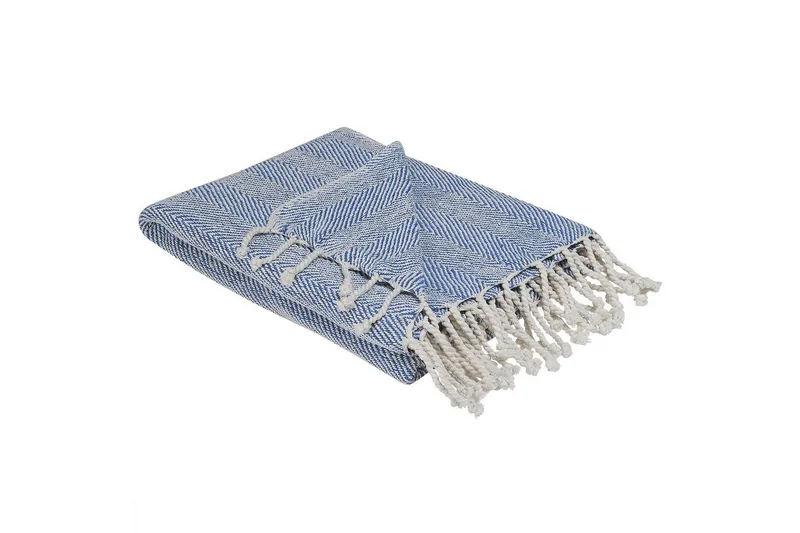 Pläd Tilmi Blå/Vit, Blå/Vit